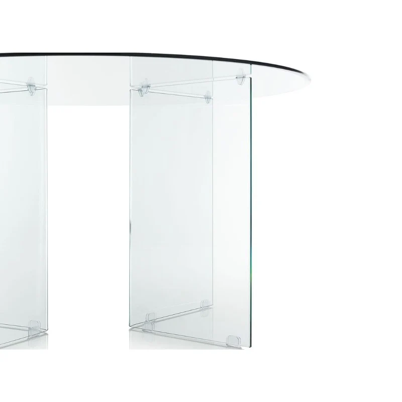 Tavolo rotondo in vetro trasparente temperato 137x77H cm - Acacia