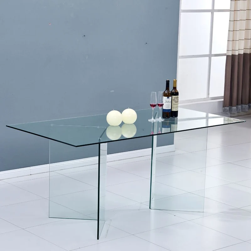 Tavolo in vetro trasparente temperato 160x75H - Nespolo