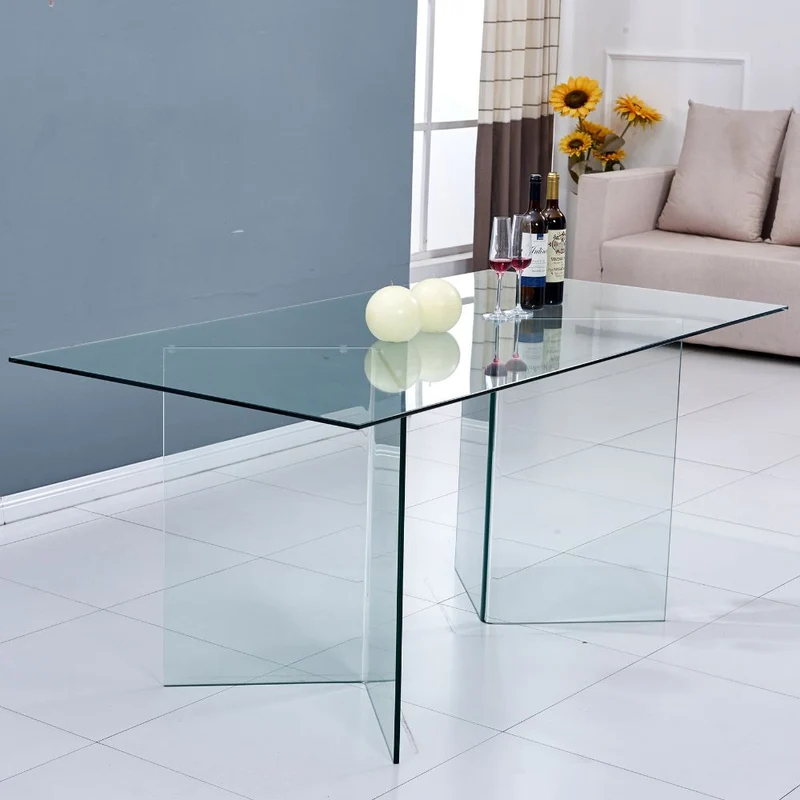 Tavolo in vetro trasparente temperato 160x75H - Nespolo