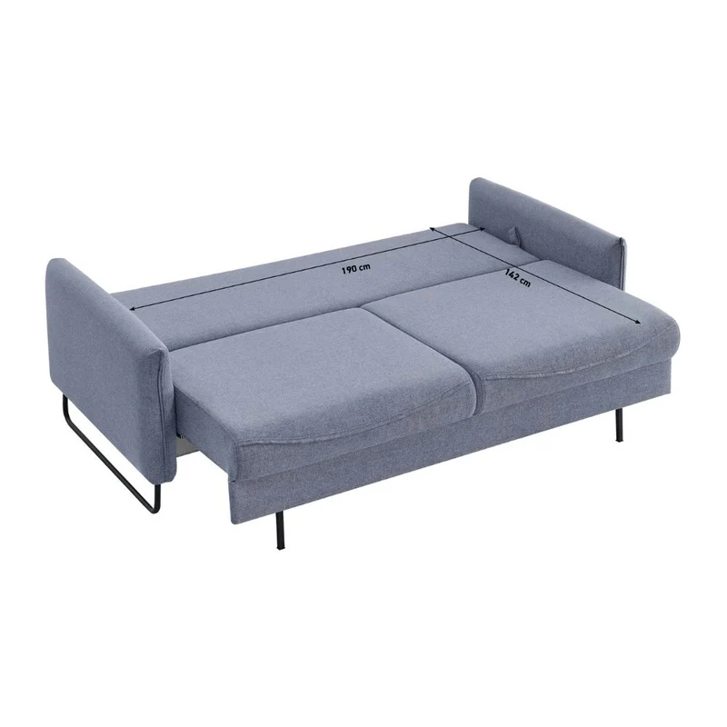 Divano 3 posti con funzione letto tessuto grigio chiaro - Fly