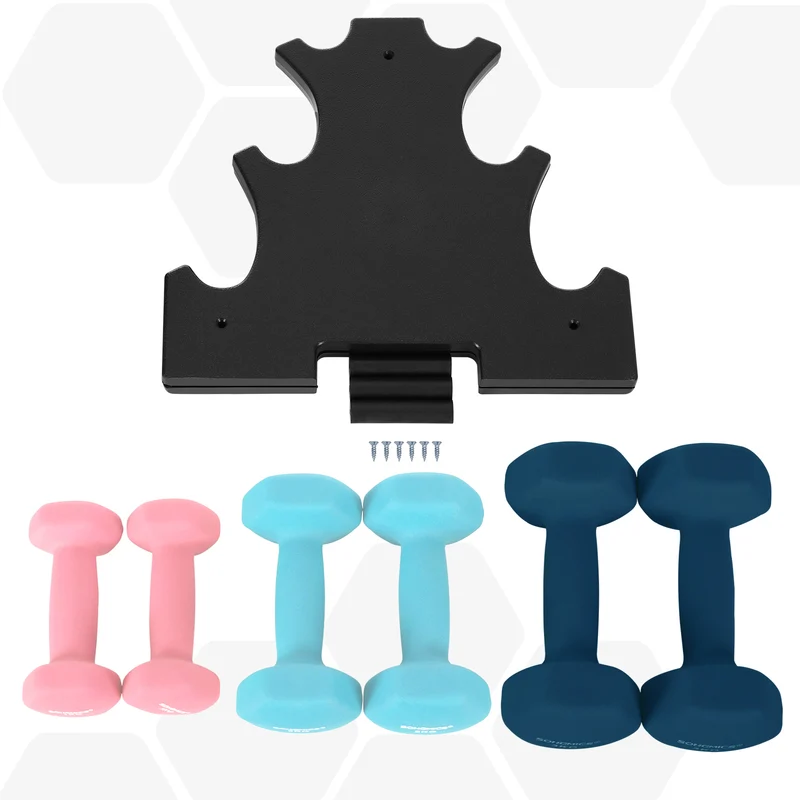 Lot de 6 haltères de musculation 2 x 1 kg 2 x 2 kg 2 x 3 kg pour entraînement à domicile en vinyle turquoise 12_0008820
