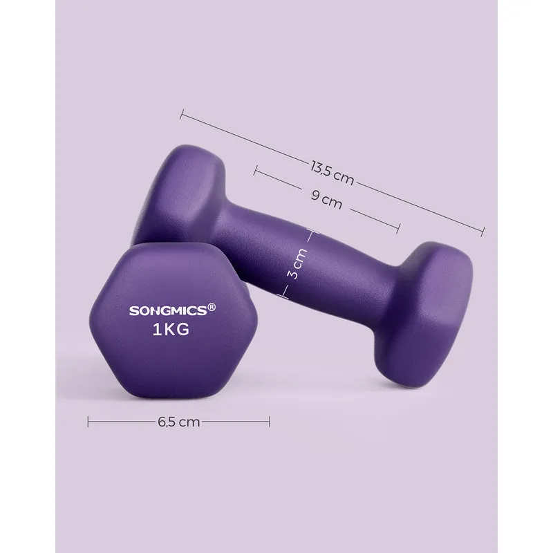 Lot de 2 haltères haltères hexagonaux avec surface en vinyle pour fitness exercice entraînement pour salle de sport domicile 12_0006230