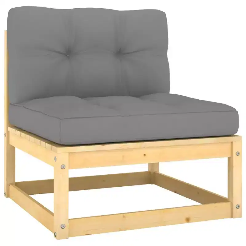 vidaXL Salon de jardin en bois naturel et gris