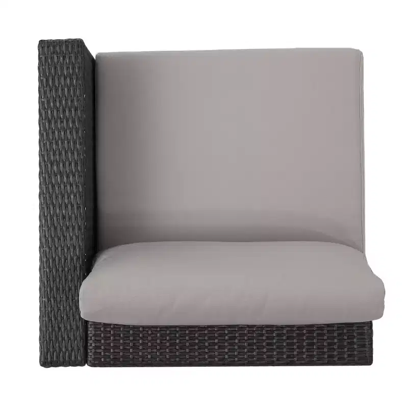 Christopher Knight Home Santa Rosa Ensemble de canapé sectionnel d'extérieur 9 pièces en osier en V et aluminium avec coussins