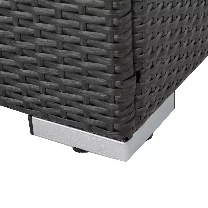 Christopher Knight Home Santa Rosa Ensemble de canapé sectionnel d'extérieur 9 pièces en osier en V et aluminium avec coussins