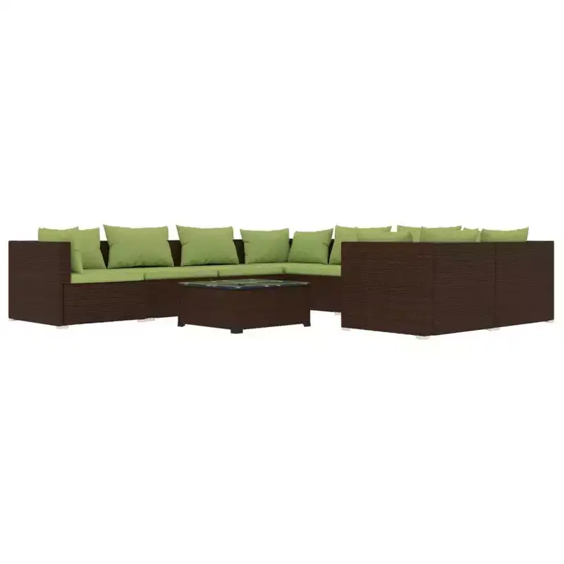 vidaXL Salon de jardin marron, vert