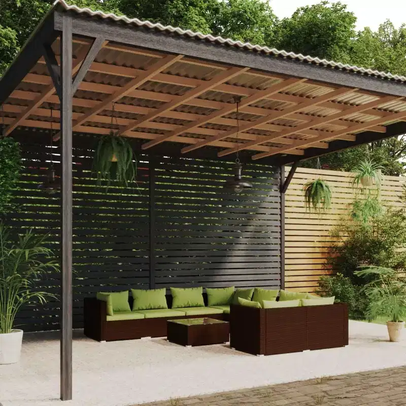 vidaXL Salon de jardin marron, vert