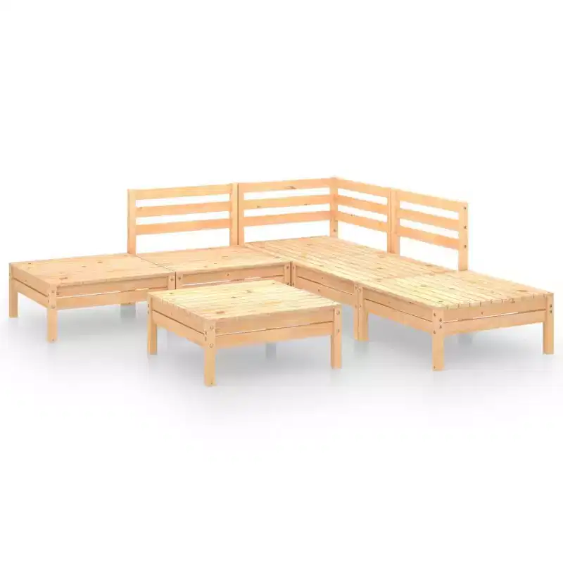 vidaXL Salon de jardin Pin naturel Pin massif Standard Modulaire