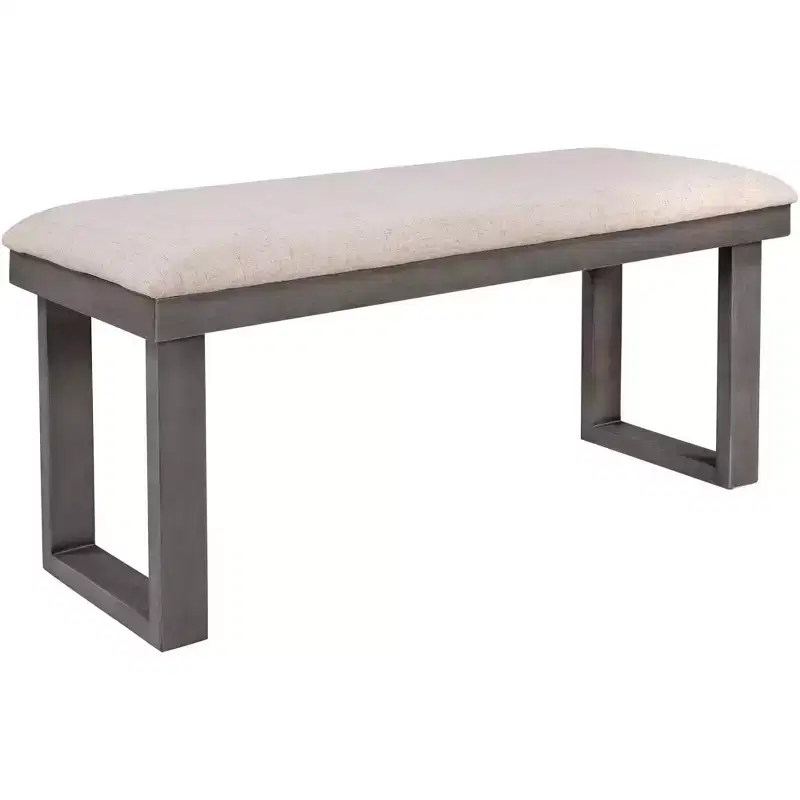 Ensemble de salle à manger 6 pièces de style ferme avec banc, table rectangulaire en bois et 4 chaises rembourrées pour cuisine, gris