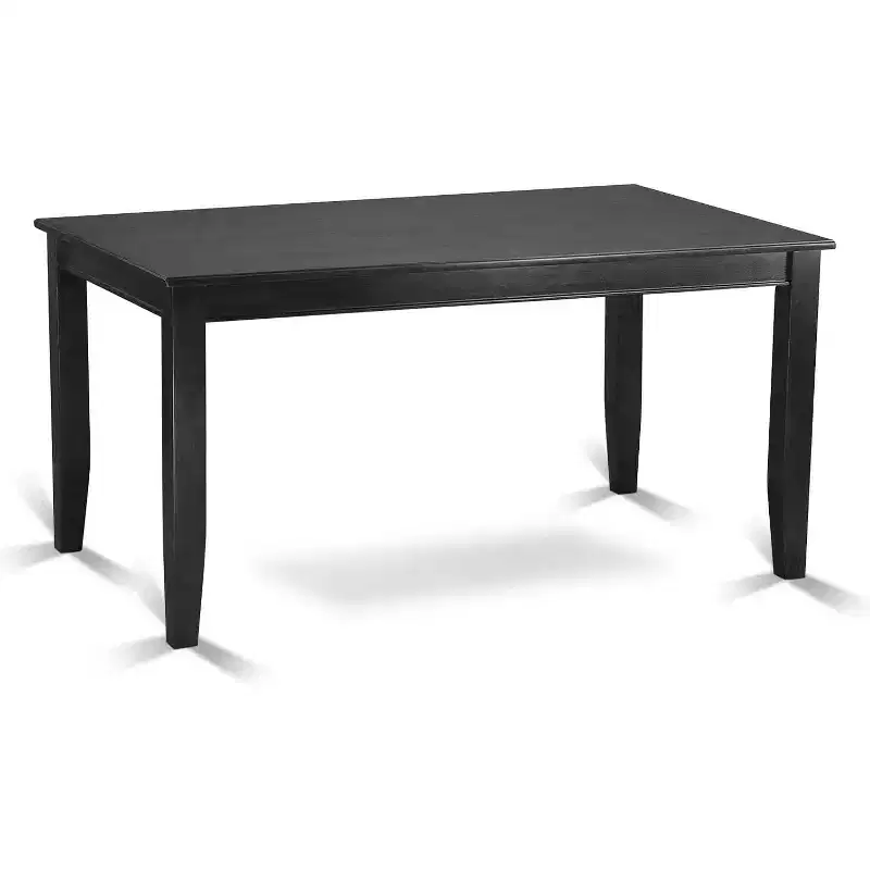 HomeStock – Ensemble table à manger rectangulaire en bois massif noir 5 pièces avec 4 chaises à dossier à barreaux