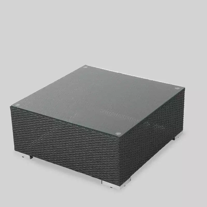 Ensemble de canapé d'angle de terrasse 10 pièces en osier Santa Rosa : Salon de jardin moderne gris, résistant aux intempéries, cadre en aluminium, coussins amovibles