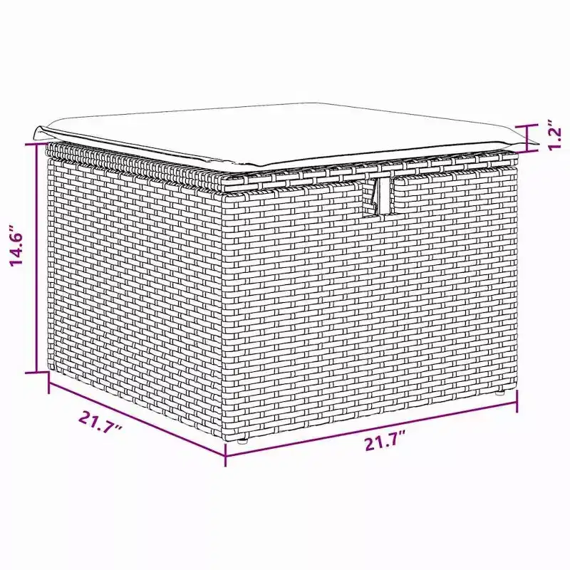 vidaXL Salon de jardin 6 pcs marron et rouge 251 x 117 x 85 cm