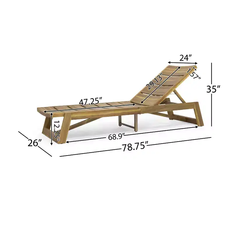 GDFStudio Karyme Ensemble causeuse 3 pièces en bois d'acacia d'extérieur, teck