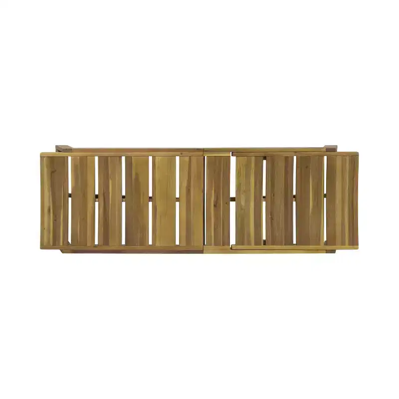 GDFStudio Karyme Ensemble causeuse 3 pièces en bois d'acacia d'extérieur, teck