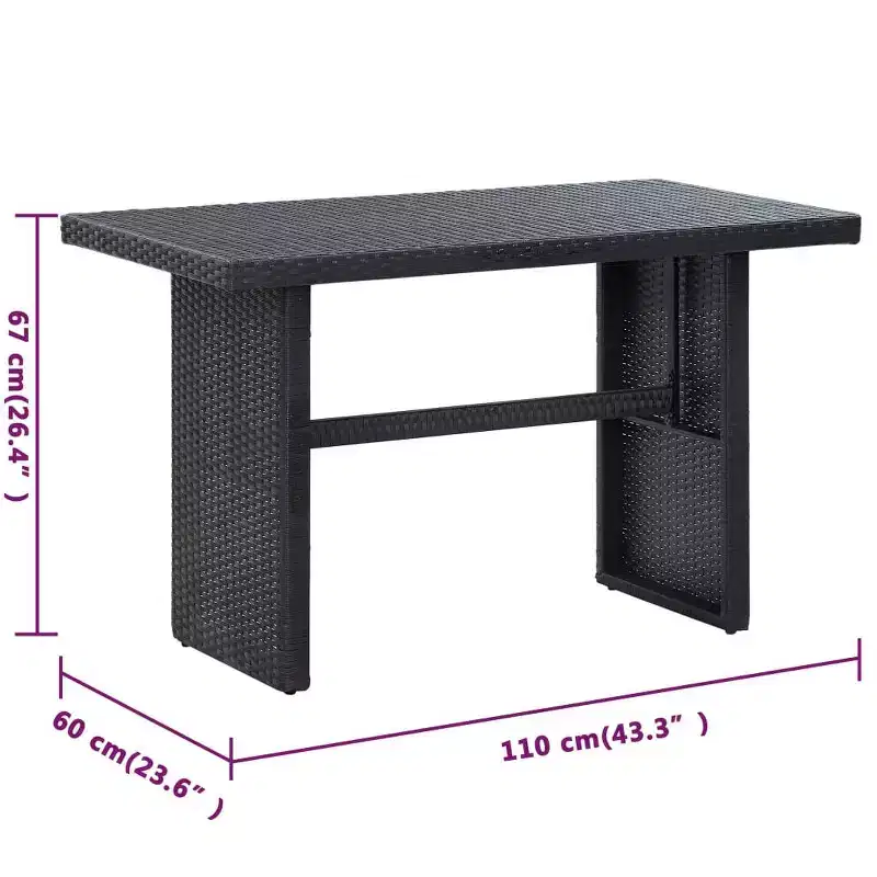 vidaXL - Salon de jardin 3 places en résine tressée avec coussins, noir - Résistant aux intempéries, cadre en acier robuste et facile à nettoyer