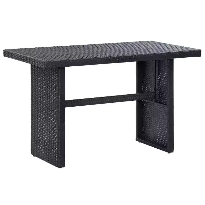 vidaXL - Salon de jardin 3 places en résine tressée avec coussins, noir - Résistant aux intempéries, cadre en acier robuste et facile à nettoyer