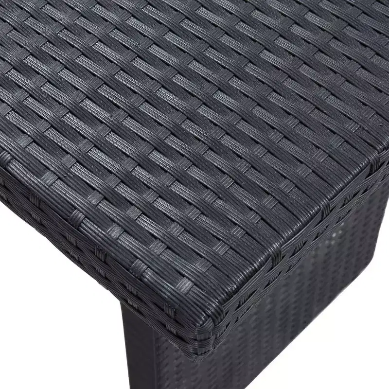 vidaXL - Salon de jardin 3 places en résine tressée avec coussins, noir - Résistant aux intempéries, cadre en acier robuste et facile à nettoyer