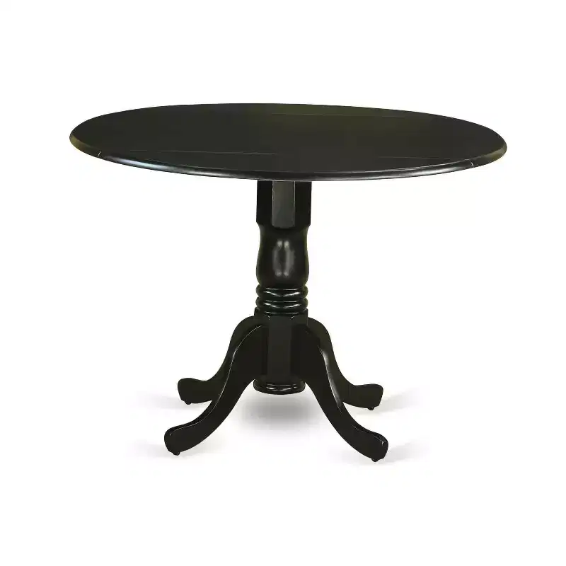 Ensemble table et chaises de salle à manger rond HomeStock, style capitonné noir
