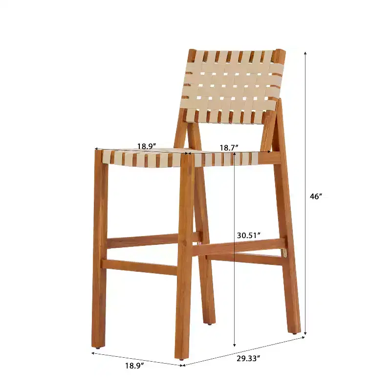 Christopher Knight Home Carlos – Ensemble de 5 chaises d'appoint modernes en acacia avec corde PE et table à lattes