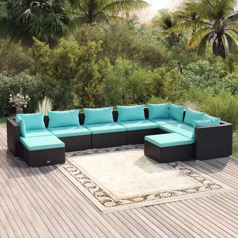 vidaXL Salon de jardin en résine tressée Grand modulaire