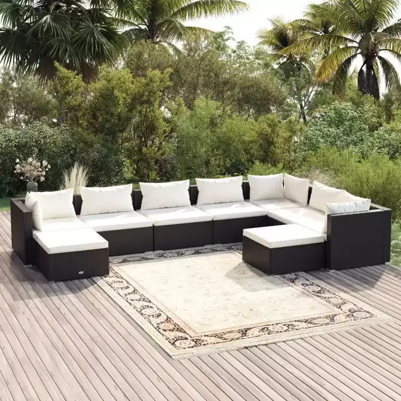vidaXL Salon de jardin en résine tressée Grand modulaire