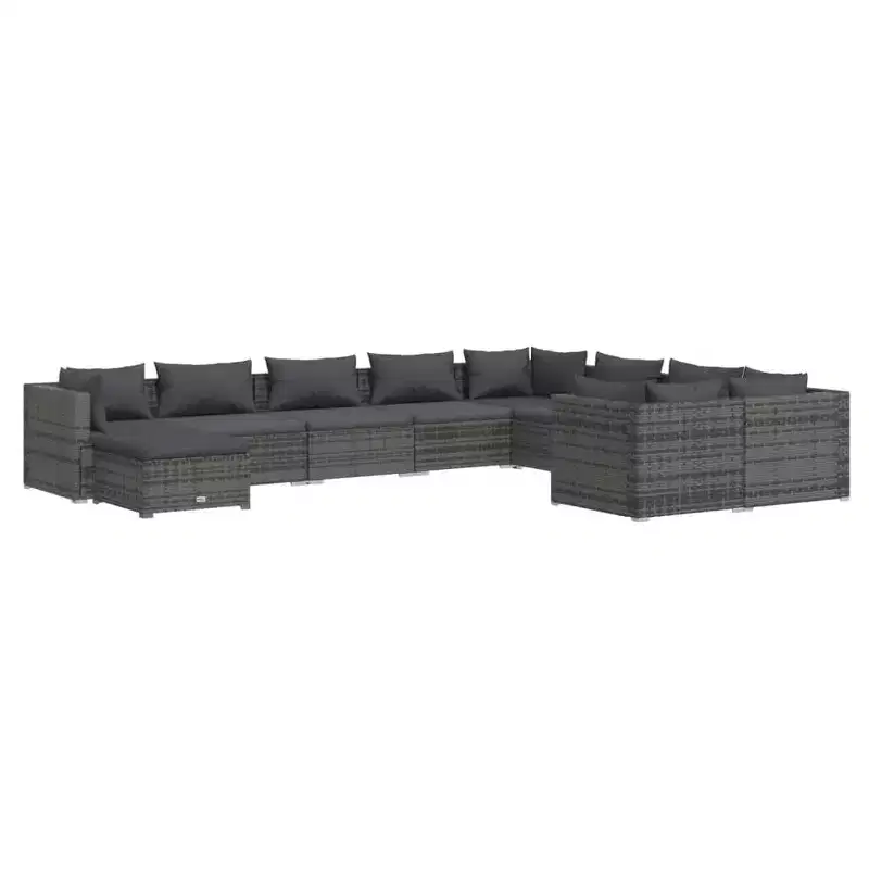 vidaXL Salon de jardin en résine tressée Grand modulaire