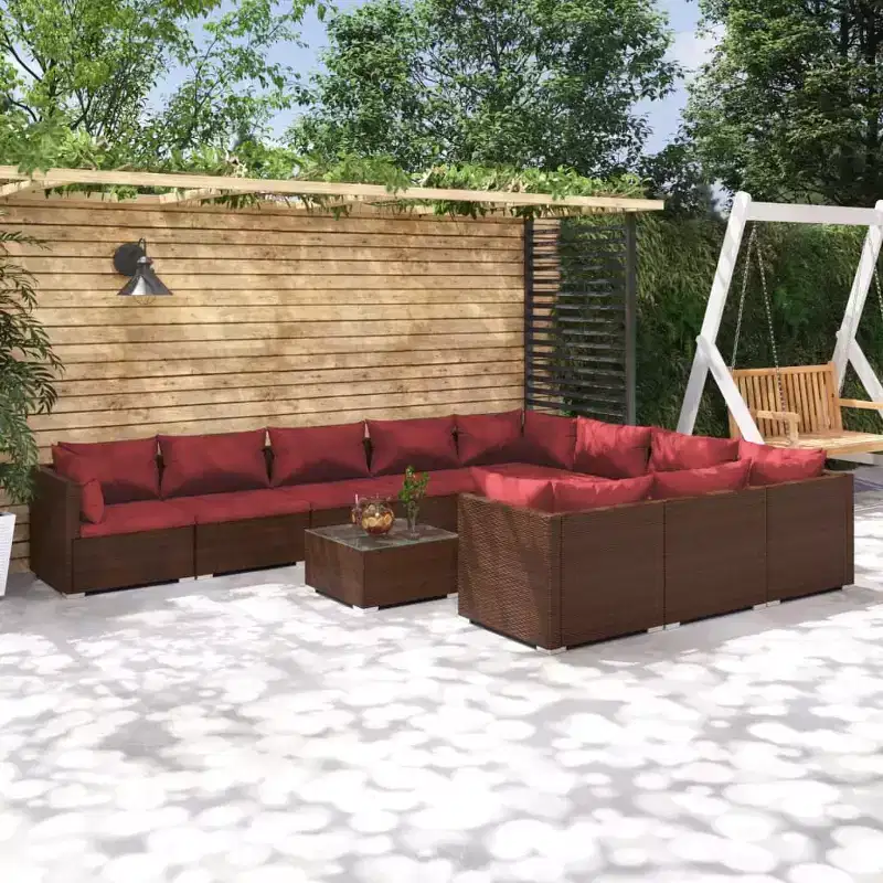 vidaXL Salon de jardin en résine tressée Grand modulaire