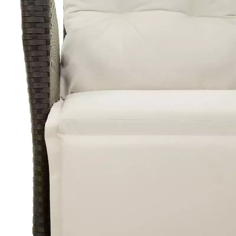 vidaXL Ensemble de salle à manger d'extérieur 5 pièces avec coussins - Chaises inclinables réglables et table relevable, rotin synthétique noir, mobilier d'extérieur résistant aux intempéries