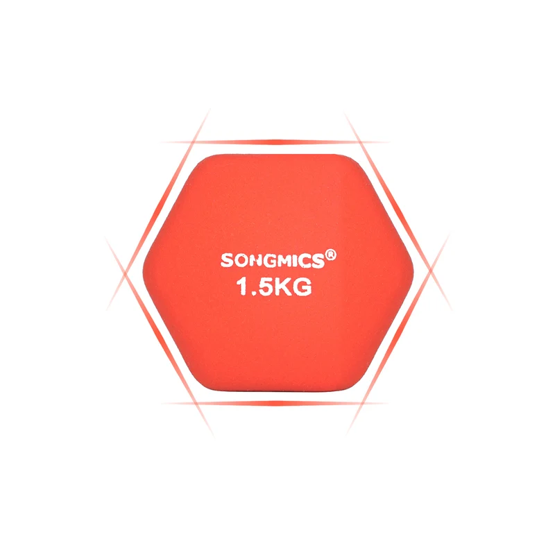 Lot de 2 haltères courtes ergonomiques entraînement fitness 7 x 15 cm en vinyle orange 12_0009374