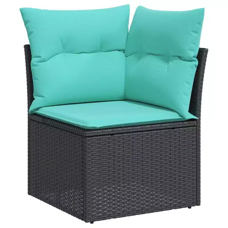 vidaXL Salon de jardin modulable 9 pièces en résine tressée noir