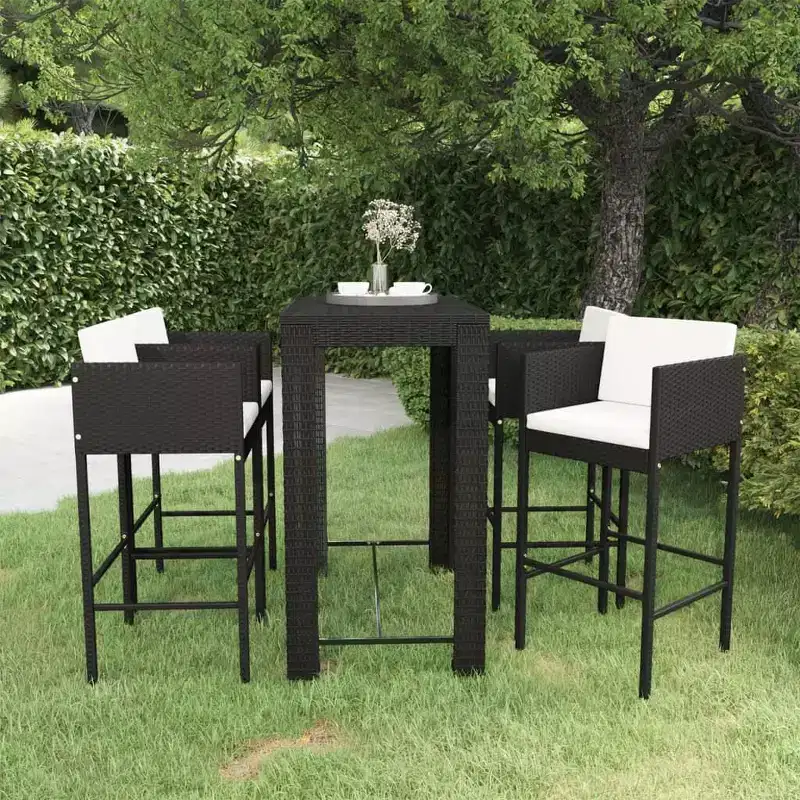vidaXL Salon de jardin avec coussins en résine tressée Couleurs variées