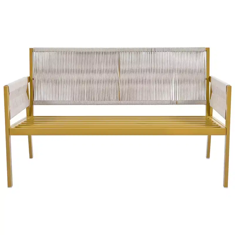 Ensemble de meubles d'extérieur 4 pièces Whisen avec table en verre trempé, salon de jardin