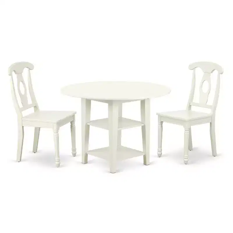 Ensemble de salle à manger rond de style sud-ouest 3 pièces Table avec 2 chaises - Table extensible 20/42 pouces