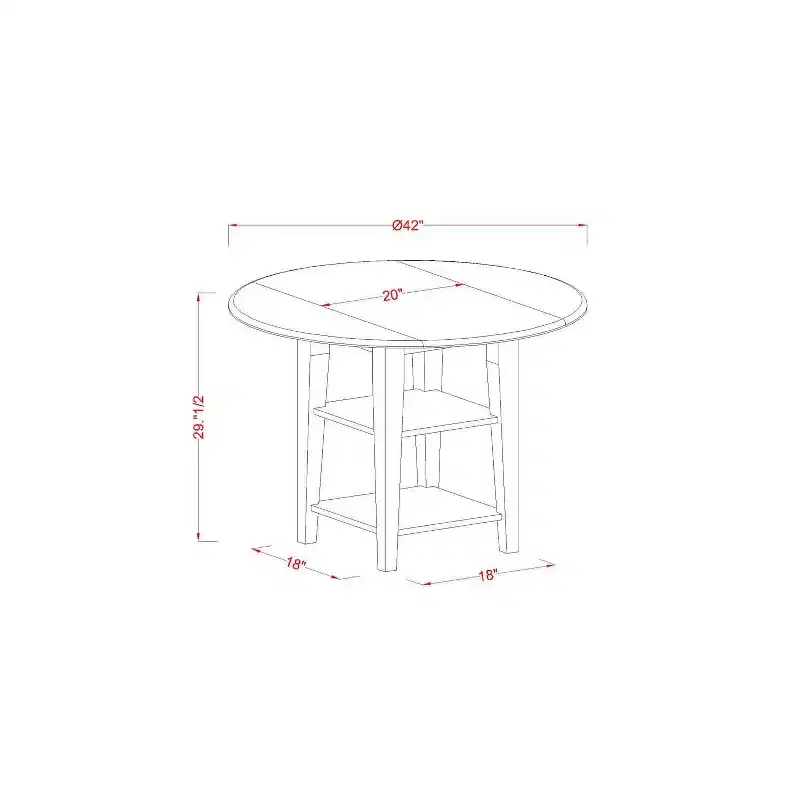 Ensemble de salle à manger rond de style sud-ouest 3 pièces Table avec 2 chaises - Table extensible 20/42 pouces