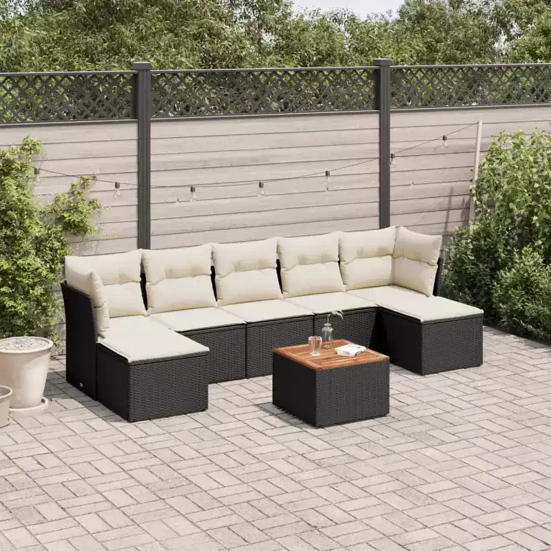 vidaXL Ensemble de canapés de jardin 8 pièces avec coussins en résine tressée
