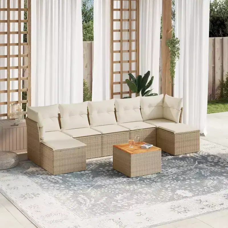 vidaXL Ensemble de canapés de jardin 8 pièces avec coussins en résine tressée