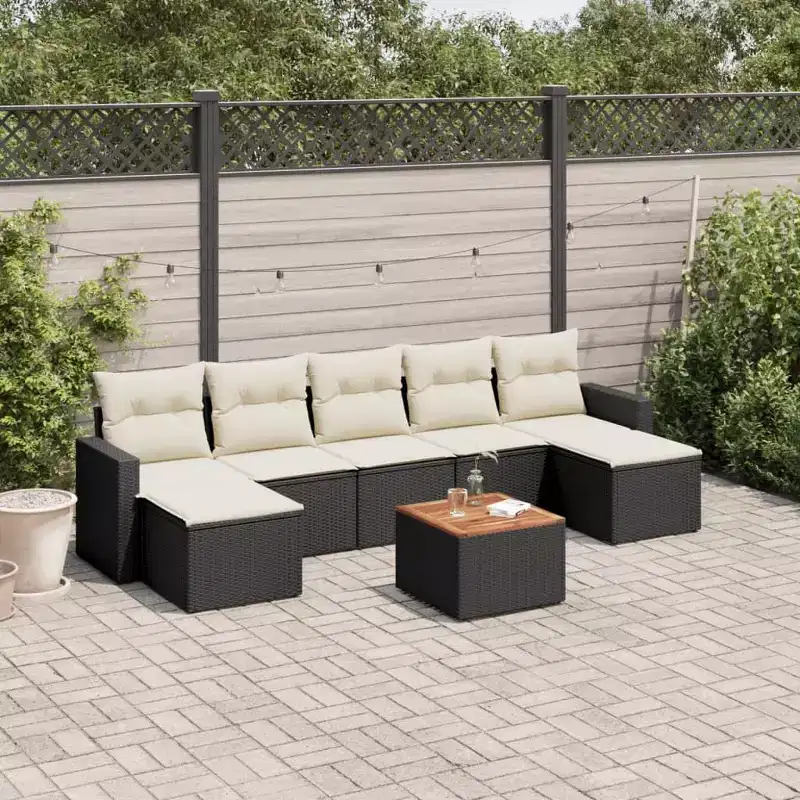 vidaXL Ensemble de canapés de jardin 8 pièces avec coussins en résine tressée