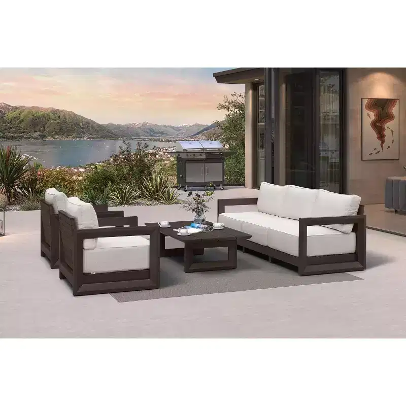 Ensemble de meubles de patio PURPLE LEAF, canapé d'extérieur ouvert avec coussins moelleux pour cour, véranda, terrasse