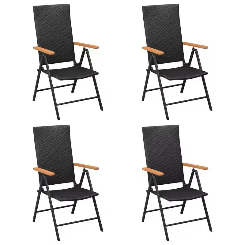 vidaXL Ensemble de salle à manger d'extérieur 5 pièces noir et marron