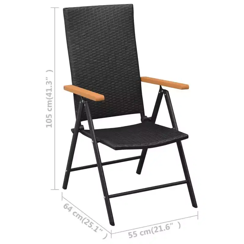 vidaXL Ensemble de salle à manger d'extérieur 5 pièces noir et marron