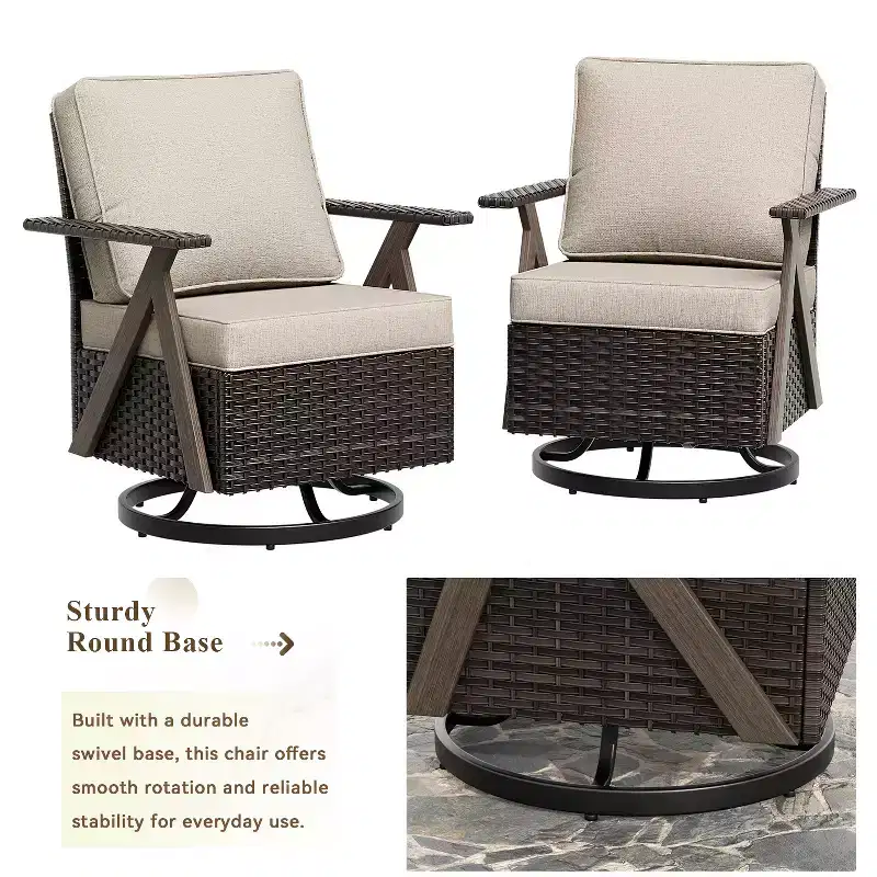 Ensemble de meubles de patio Bestier, ensemble de conversation d'extérieur avec canapé et chaises coussinés épais, table basse pour jardin, arrière-cour, porche