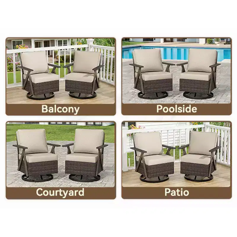 Ensemble de meubles de patio Bestier, ensemble de conversation d'extérieur avec canapé et chaises coussinés épais, table basse pour jardin, arrière-cour, porche