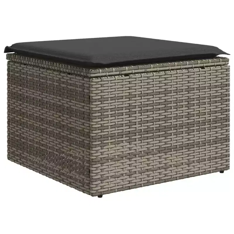 vidaXL Ensemble de canapés de jardin 5 pcs avec coussins résine tressée gris