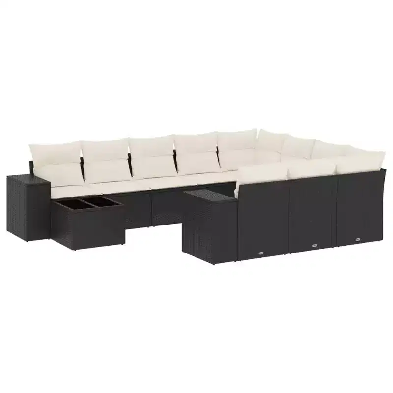 vidaXL Salon de jardin 11 pièces avec coussins en rotin synthétique modulable
