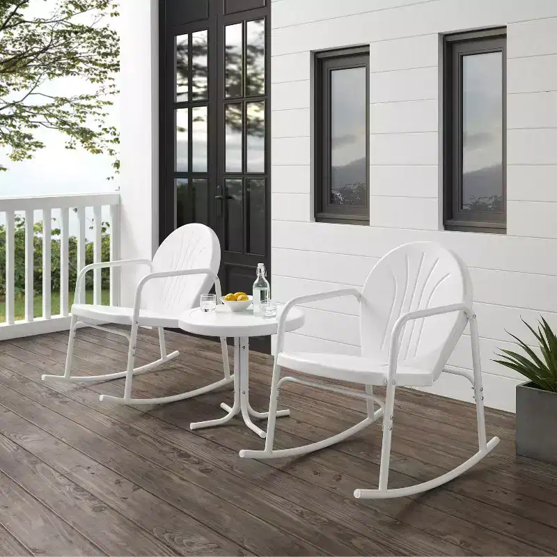 Ensemble de 3 chaises à bascule de jardin Crosley Griffith
