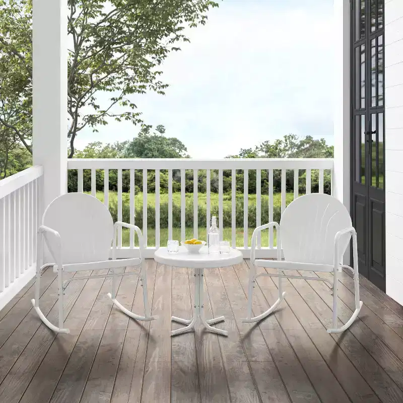 Ensemble de 3 chaises à bascule de jardin Crosley Griffith
