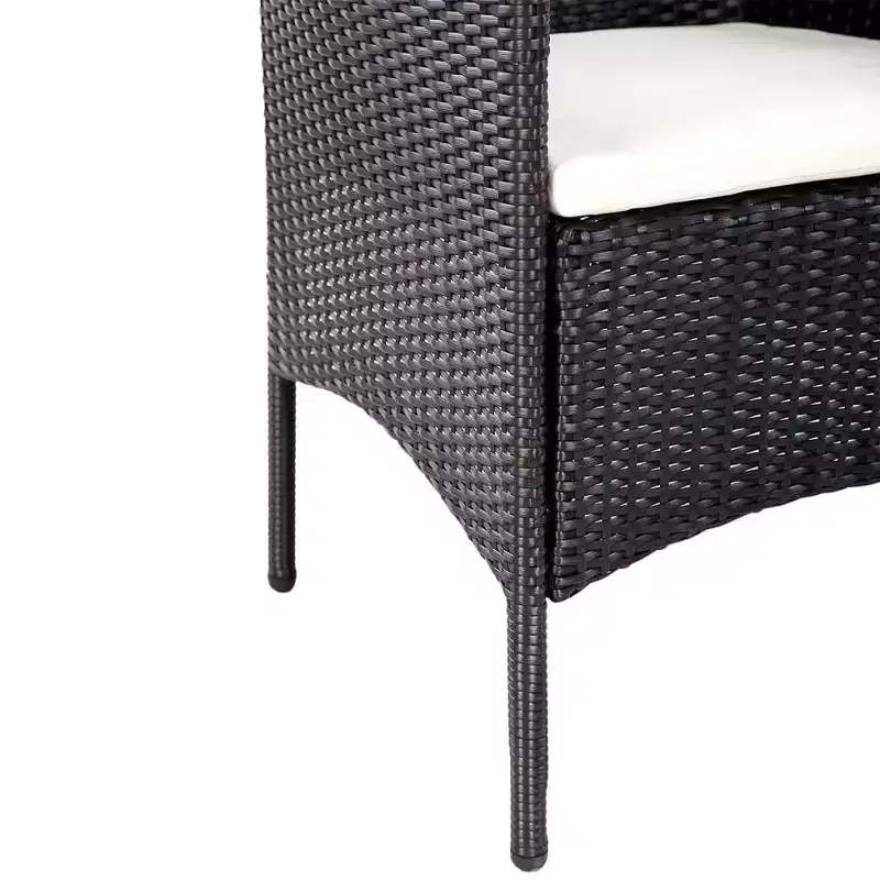 vidaXL Salon de jardin 4 pièces en résine tressée avec coussins Noir