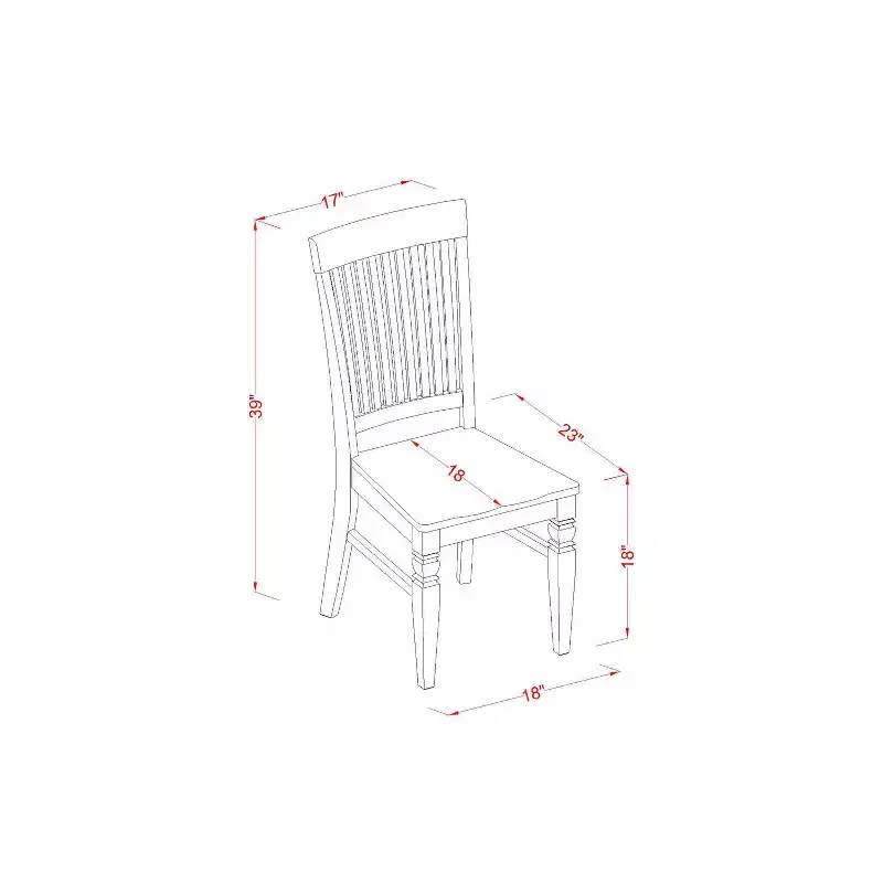 Ensemble de salle à manger 5 pièces moderne - Table et 4 chaises - Finition cerisier noir - Ensemble de cuisine pour petits espaces
