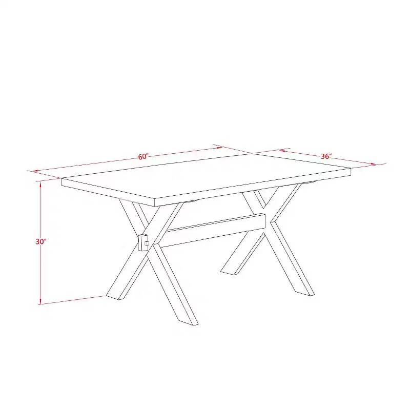 HomeStock Table à manger rectangulaire 7 pièces en bois massif finition chêne naturel avec 6 chaises Parson