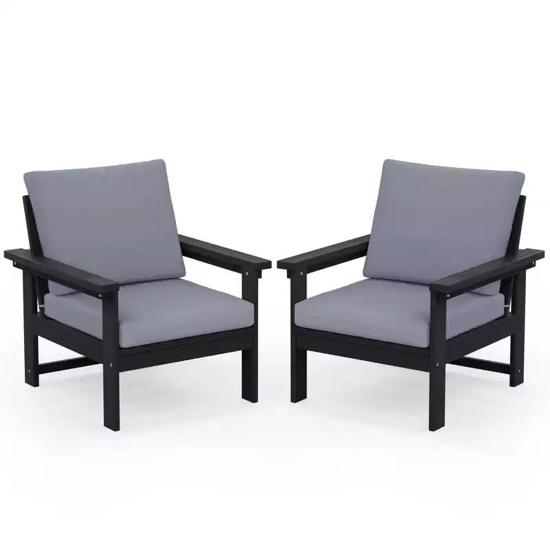 Hyleory Ensemble de mobilier d'extérieur de luxe avec coussins – Conception robuste en PEHD pour un confort optimal